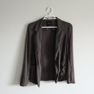 Talula Women's Sz 2 Grey Kent Open Front‎ Pocket Long Sleeve Lightweight Blazer